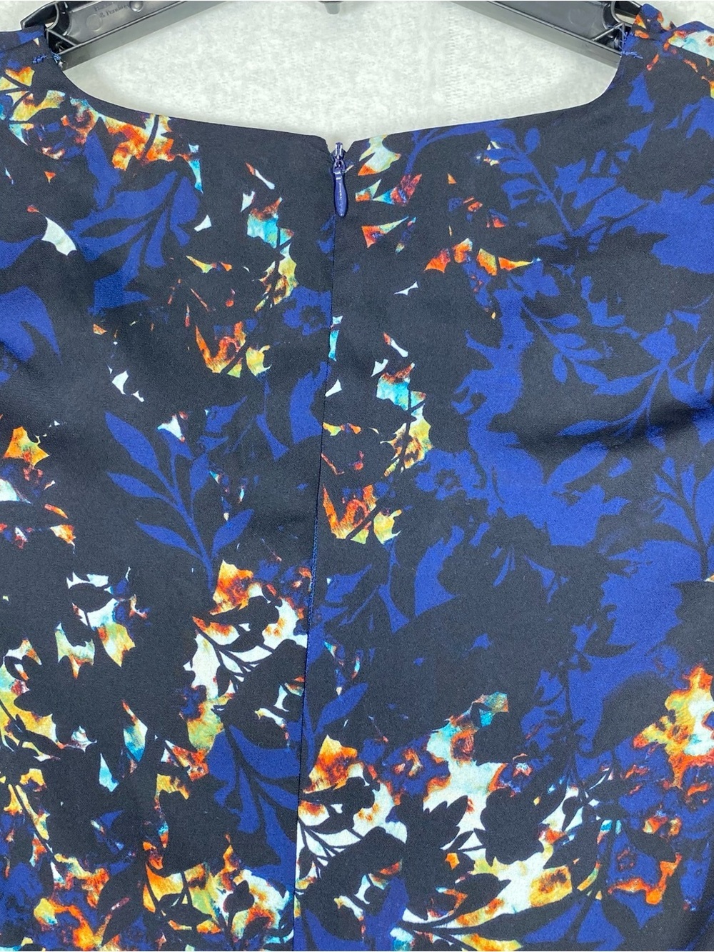 A.N.A. Floral Peplum Wrap Style Blouse Women's S Blue Black Bell Sleeves Flowy - Picture 8 of 13